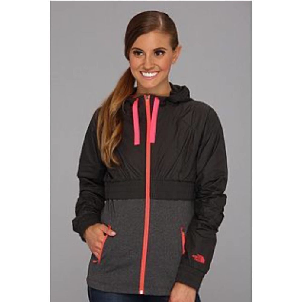 Northface sancturary grey/hot pink active zip up Jacket/coat medium